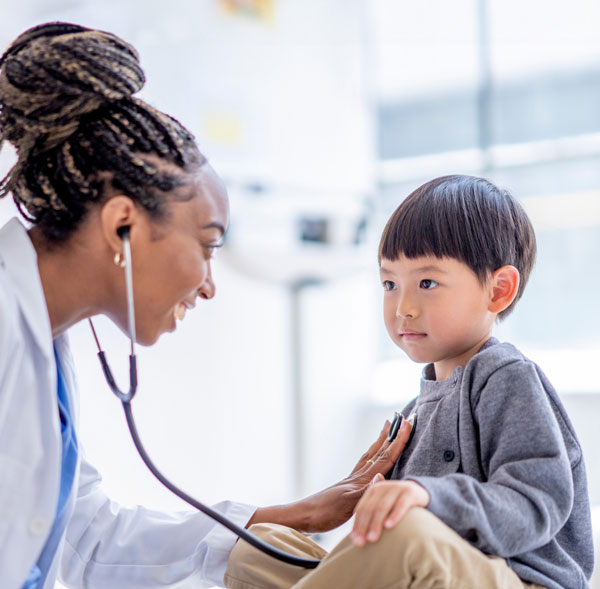 Caregiver with young patient